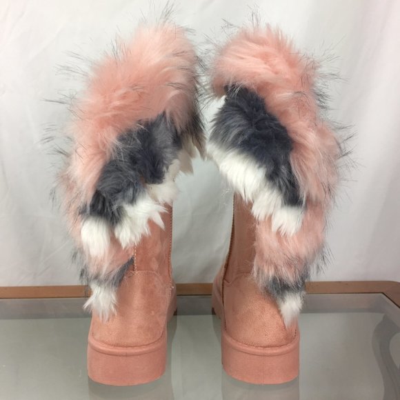 💟💟PINK SUEDE FURRY BOOTS💟💟 - Picture 3 of 6